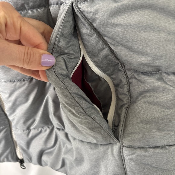 Nike FSU Florida State Seminoles NCAA Women's L Puffer Vest Gray Garnet Full Zip - Picture 5 of 8